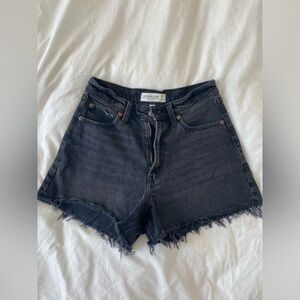 Black denim shorts